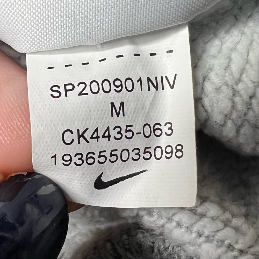Nike Banana Swoosh Crewneck Cropped Fleece Sweatshirt in Grey - Picture 6 of 6